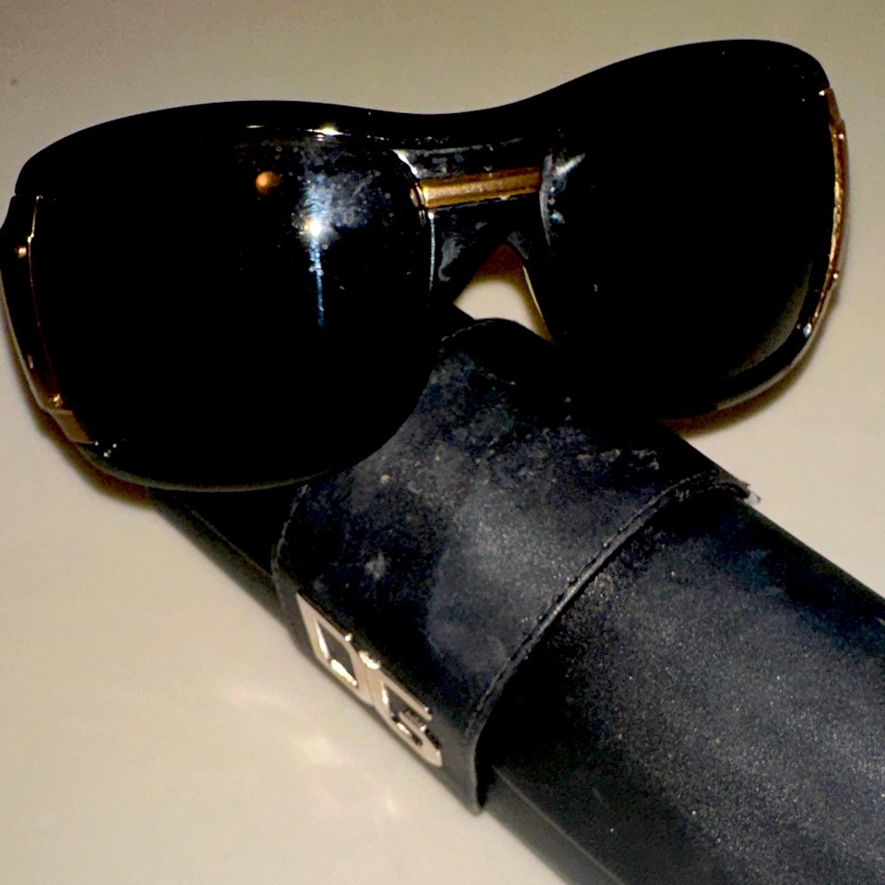 Dolce & Gabbana Black Sunglasses with Gold Accents
